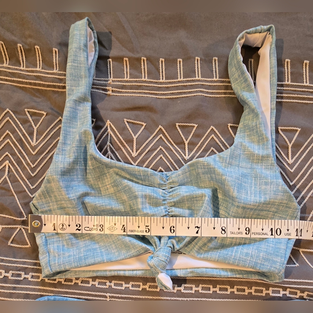 La Porte High Waisted Blue And White Bikini Size Small - Picture 4 of 7